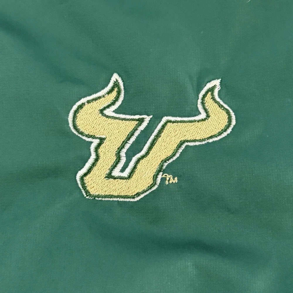 VTG USF South Florida Bulls Adidas ClimaProof 1/4 Zip L Windbreaker Jacket Y2K